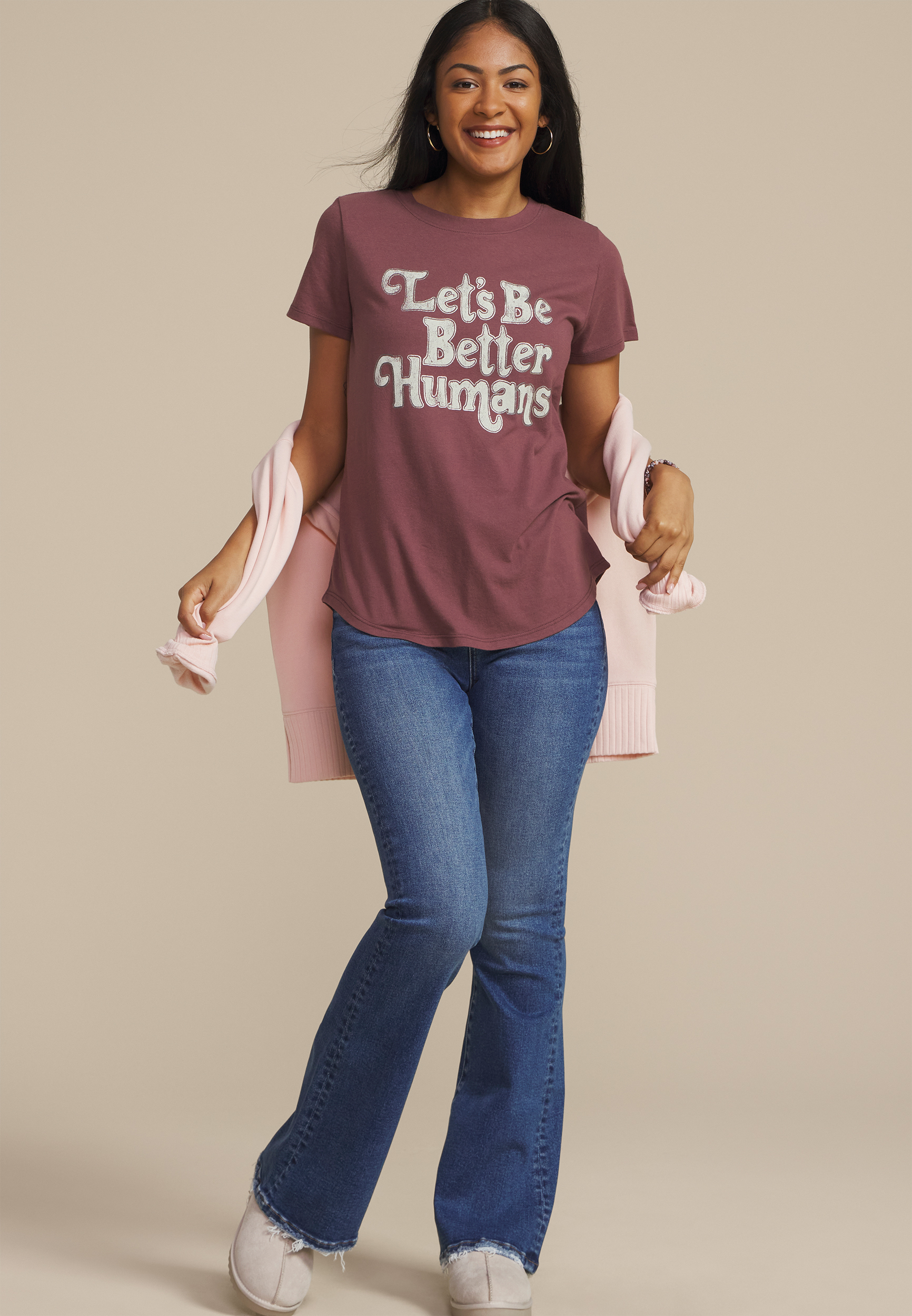 Lets Be Better Humans Classic Fit Graphic Tee, C7176, large