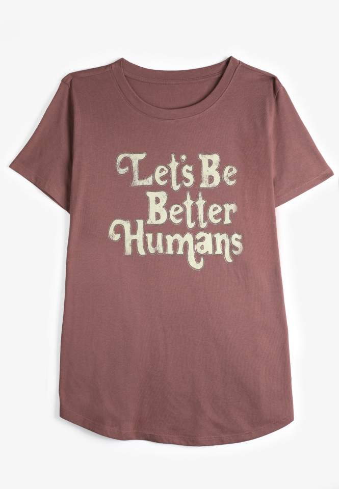 Lets Be Better Humans Classic Fit Graphic Tee, C7176, large