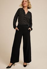 Pull On Knit Wide Lg, BLACK, small