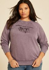Plus Size Coffee And Books Relaxed Fit Sweatshirt, C9253, small
