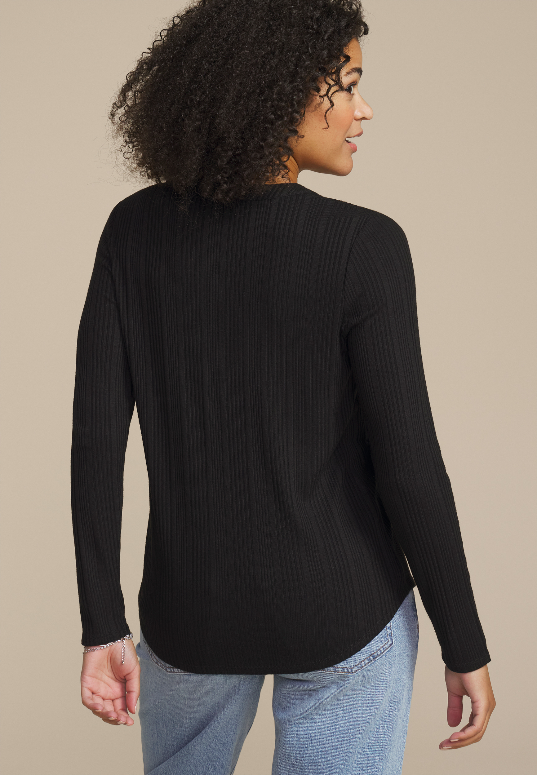 Variegated Lace Up Top, C106, large