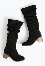 SuperCush Lydia Faux Suede Block Heel Tall Boot, C106, small