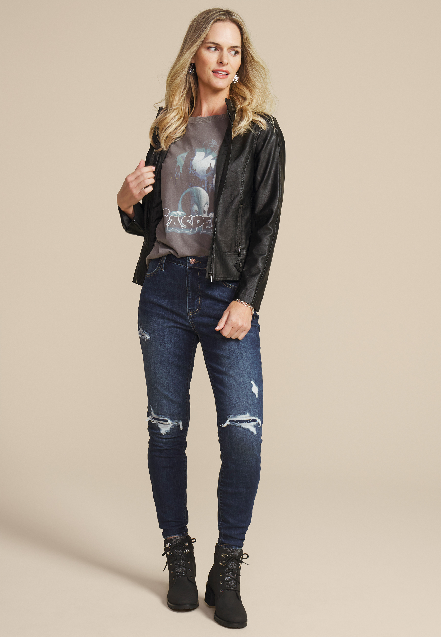 Casper Oversized Fit Graphic Tee, C829, large