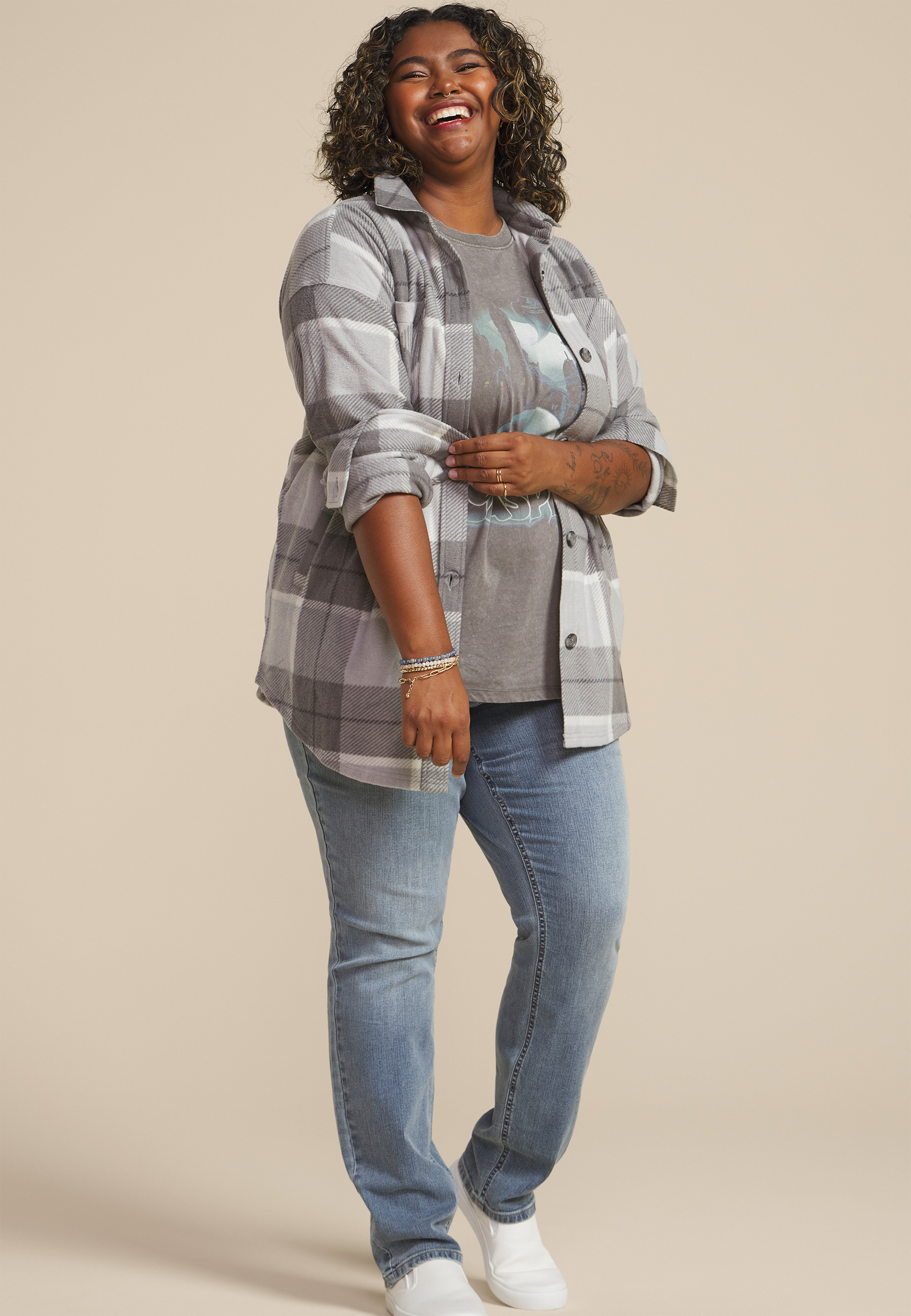 Plus Size Casper Oversized Fit Graphic Tee, C829, large