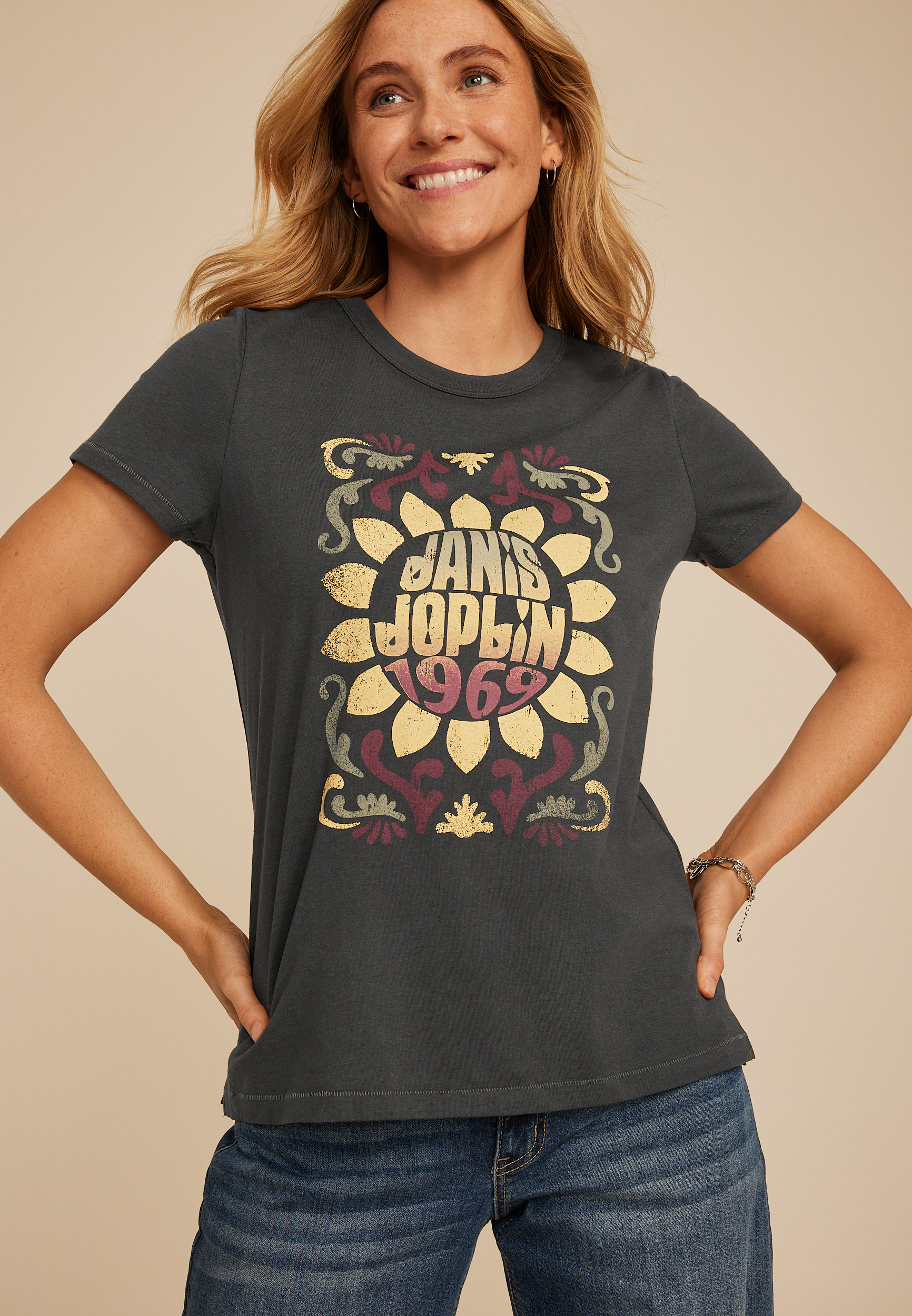 Janis Joplin 1969 Classic Fit Graphic Tee