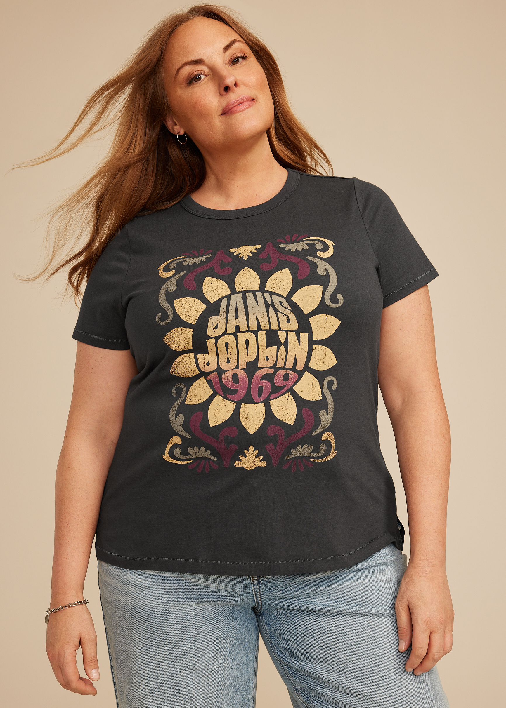 Plus Size Janis Joplin 1969 Classic Fit Graphic Tee