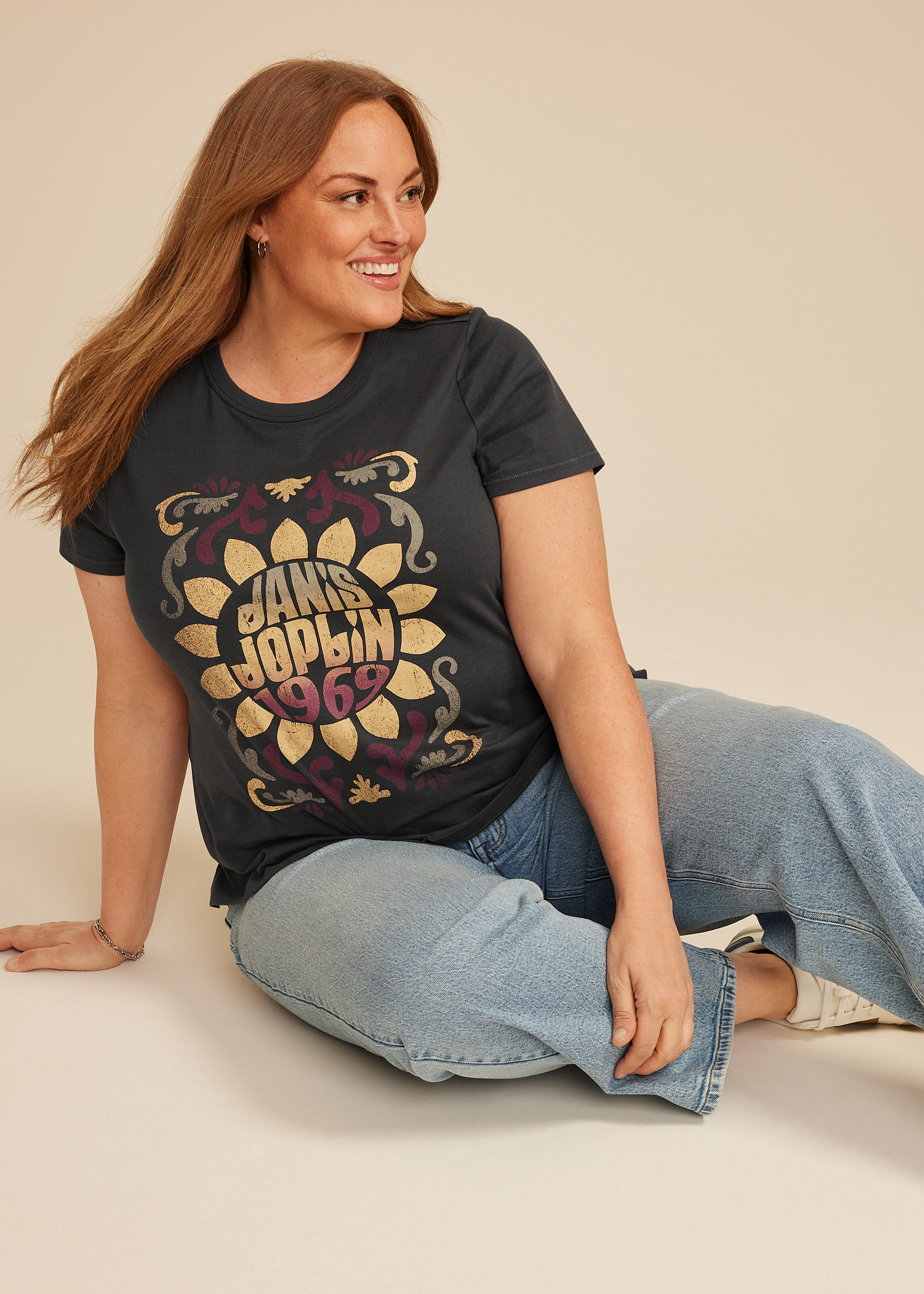 Plus Size Janis Joplin 1969 Classic Fit Graphic Tee, C1876, large