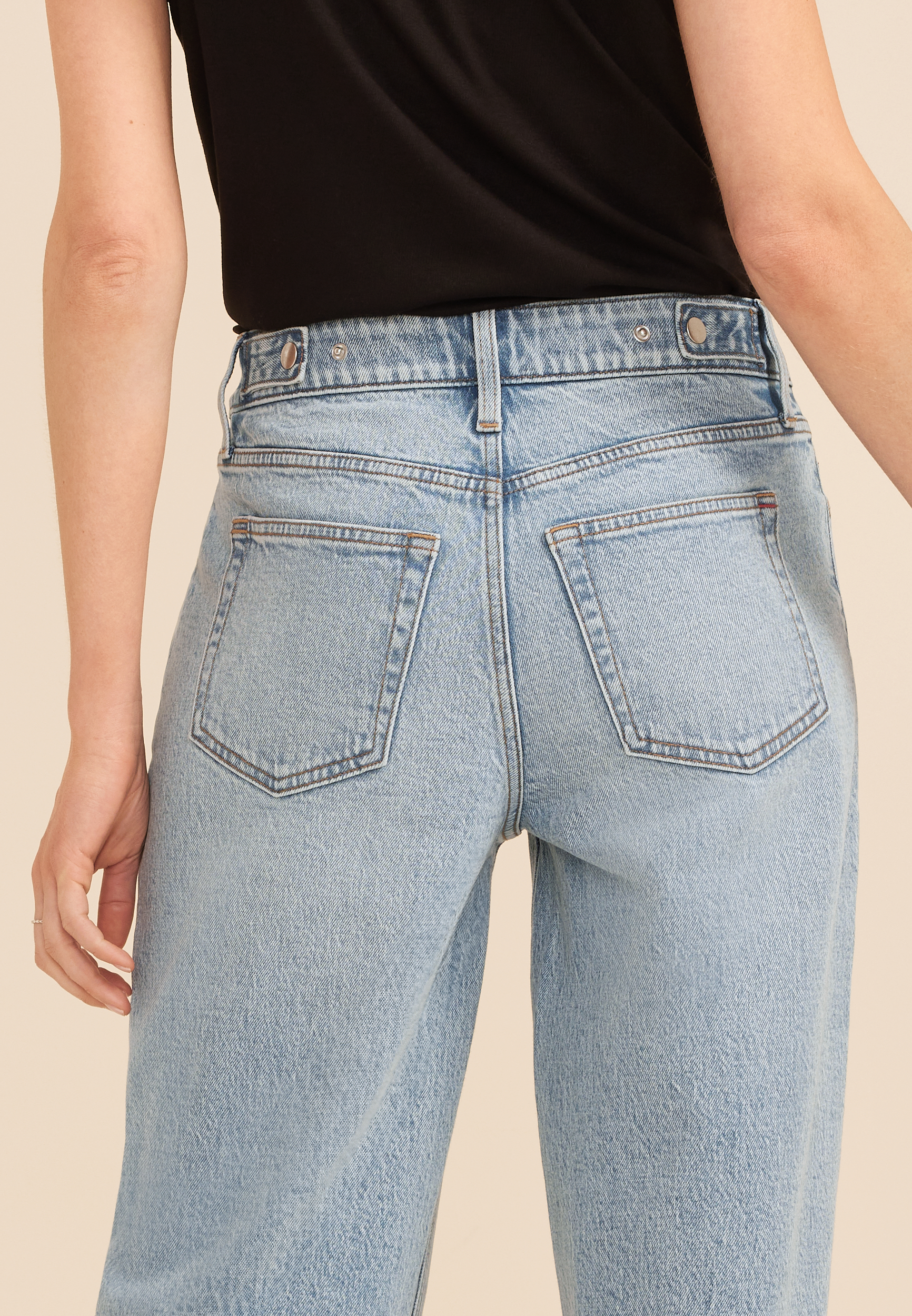 edgely&trade; Adjustable Waist High Rise Wide Leg Jean, C3337, large