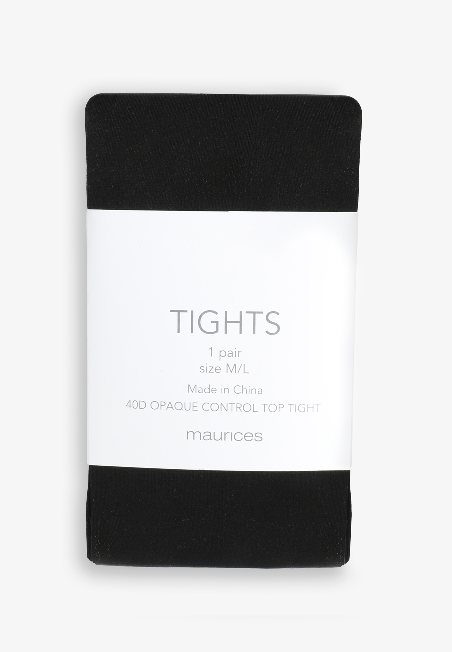 Black 40D Opaque Control Top Tights, BLACK, large