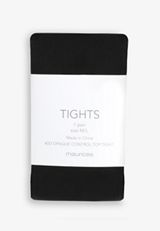 Black 40D Opaque Control Top Tights, BLACK, small