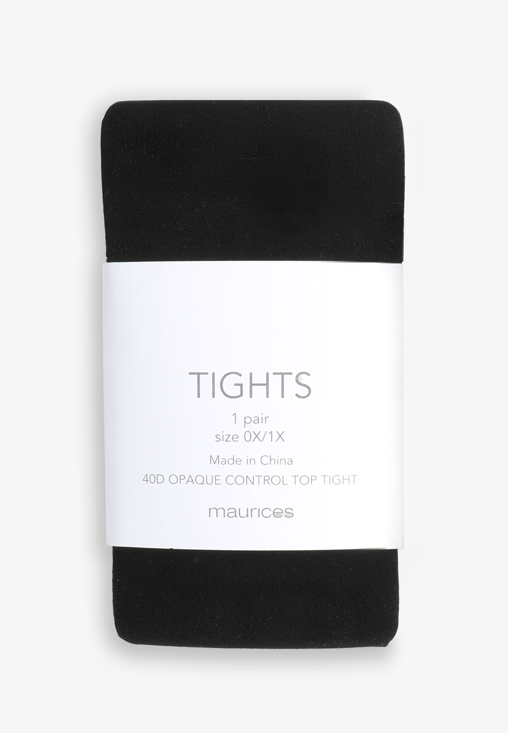 Black 40D Opaque Control Top Tights, BLACK, large