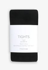 Black 40D Opaque Control Top Tights, BLACK, small