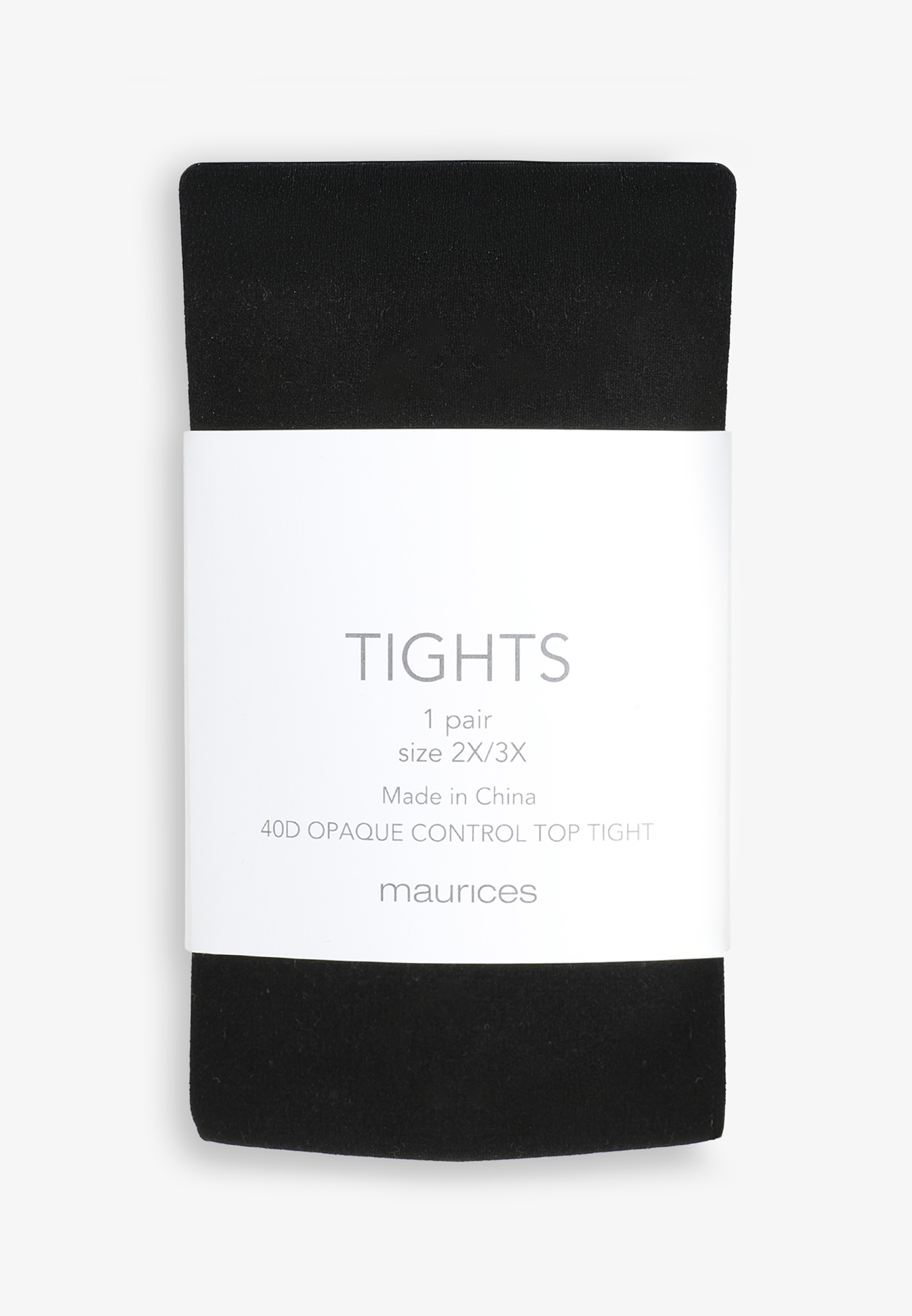 Black 40D Opaque Control Top Tights, BLACK, large