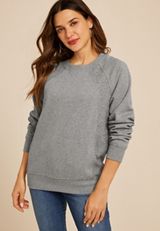 Studio Y Heathered Gray Shimmer Tunic Sweatshirt, C151, small