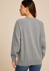 Studio Y Heathered Gray Shimmer Tunic Sweatshirt, C151, small