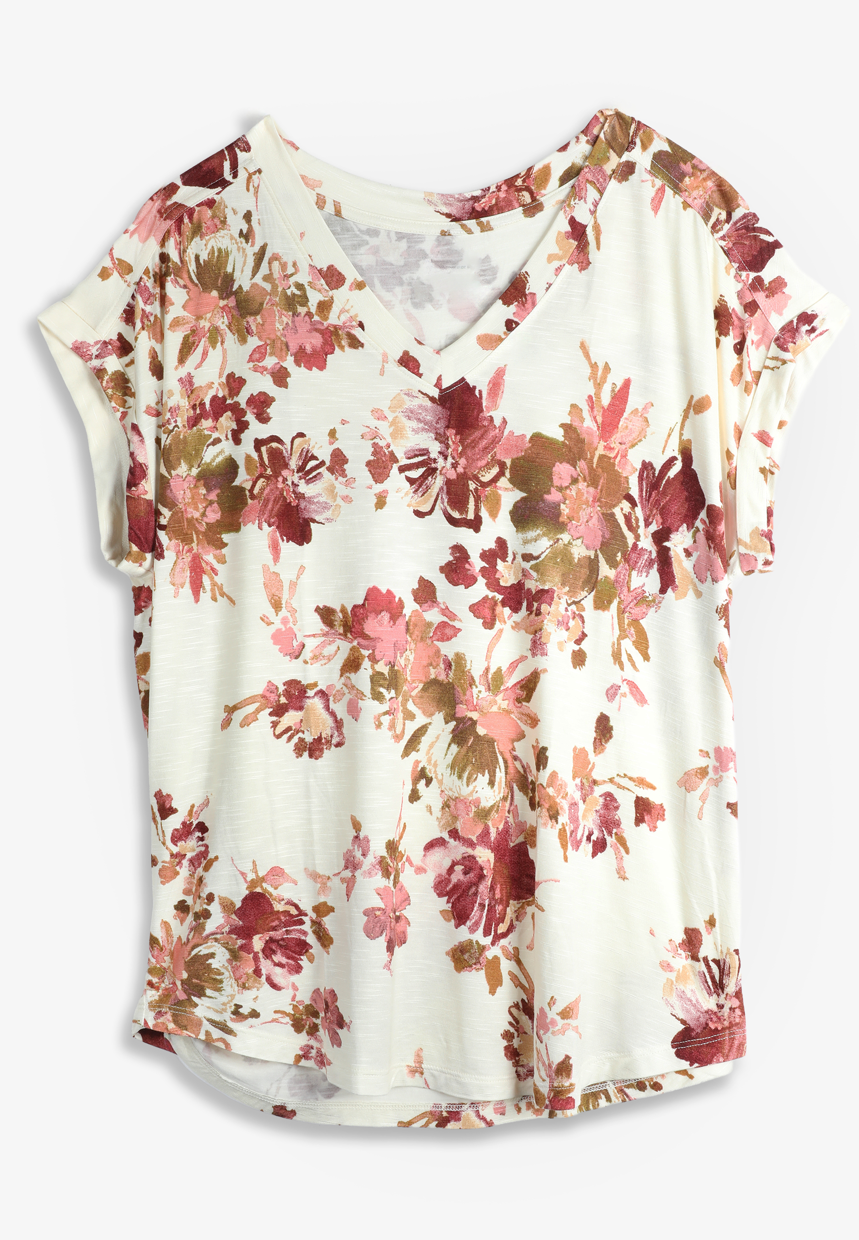 24/7 Berkley Floral V Neck Tee