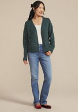 Tinsel Striped Eyelash Open Front Cardigan, C1774, small