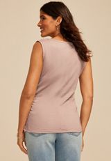Textured Side Shirred Tank Top, C2188, small