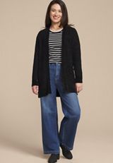 24/7 Striped Ada Ribbed Long Sleeve Tee, C1756, small