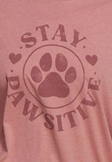 Stay Pawsitive Oversized Fit Graphic Tee, SOFT MAUVE, small