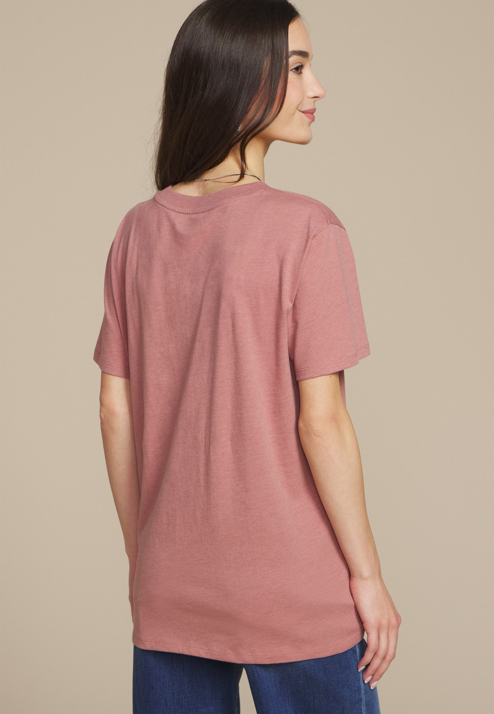 Stay Pawsitive Oversized Fit Graphic Tee, SOFT MAUVE, large