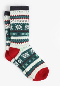 Festive Metallic Evergreen Crew Socks