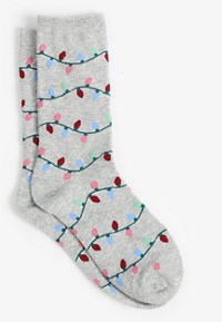 Festive Metallic Evergreen Crew Socks