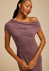 24/7 Asymmetrical Off The Shoulder Midi Dress, , small