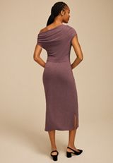 24/7 Asymmetrical Off The Shoulder Midi Dress, , small