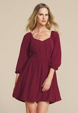 Checkered Sweetheart Long Sleeve Mini Dress, C8152, small