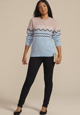 Snowflake Fair Isle Crew Neck Sweater, , small