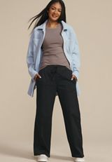 High Rise Pull On Wide Leg Pant, C106, small