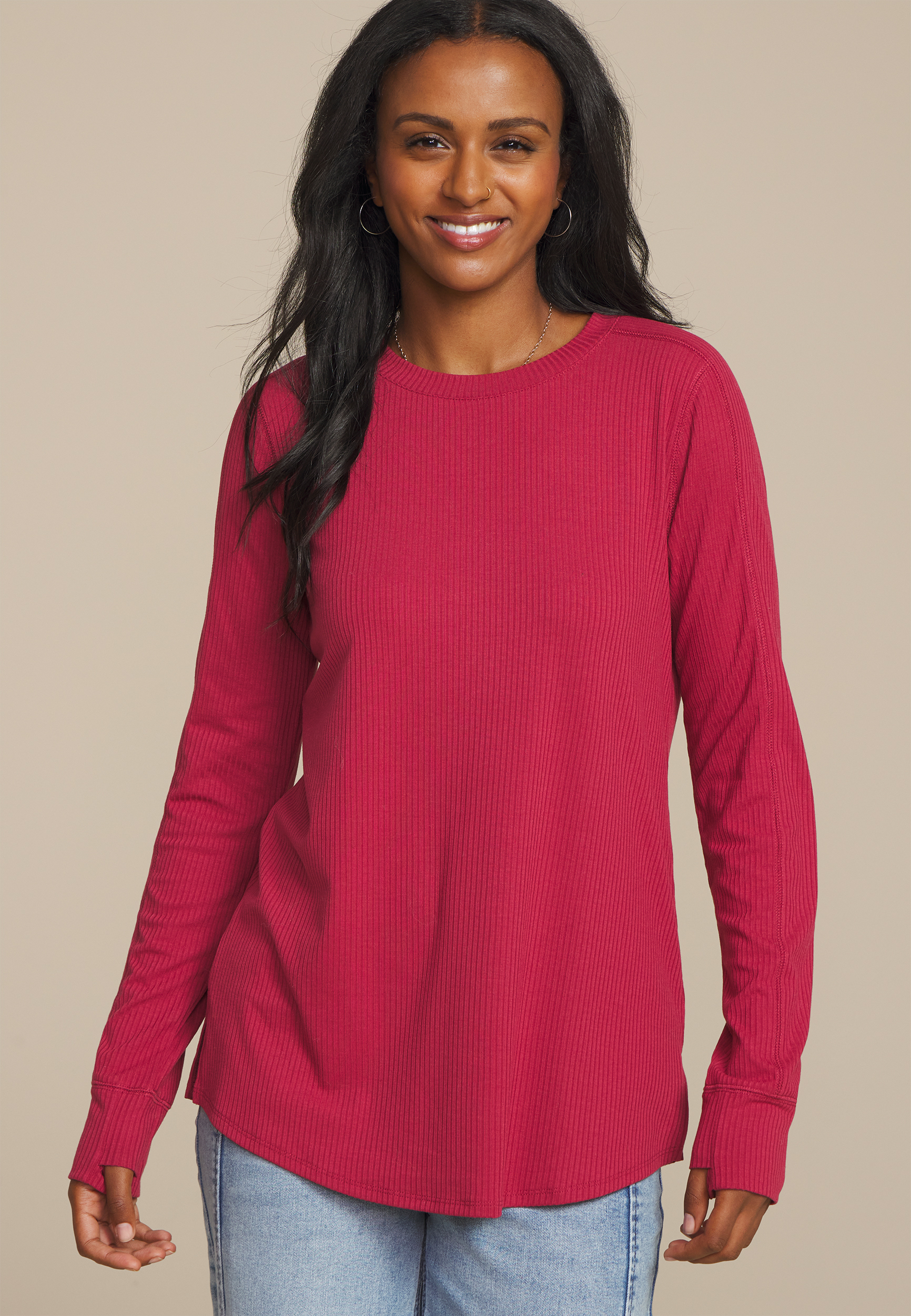 Ribbed Tunic Top