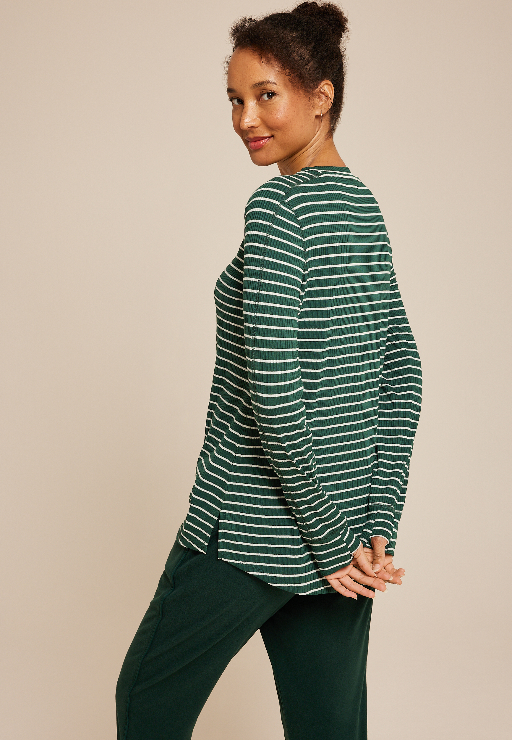 Ribbed Tunic Top, C3918, large