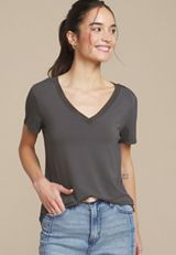 24/7 Mesh Trim V Neck Tee, C4033, small