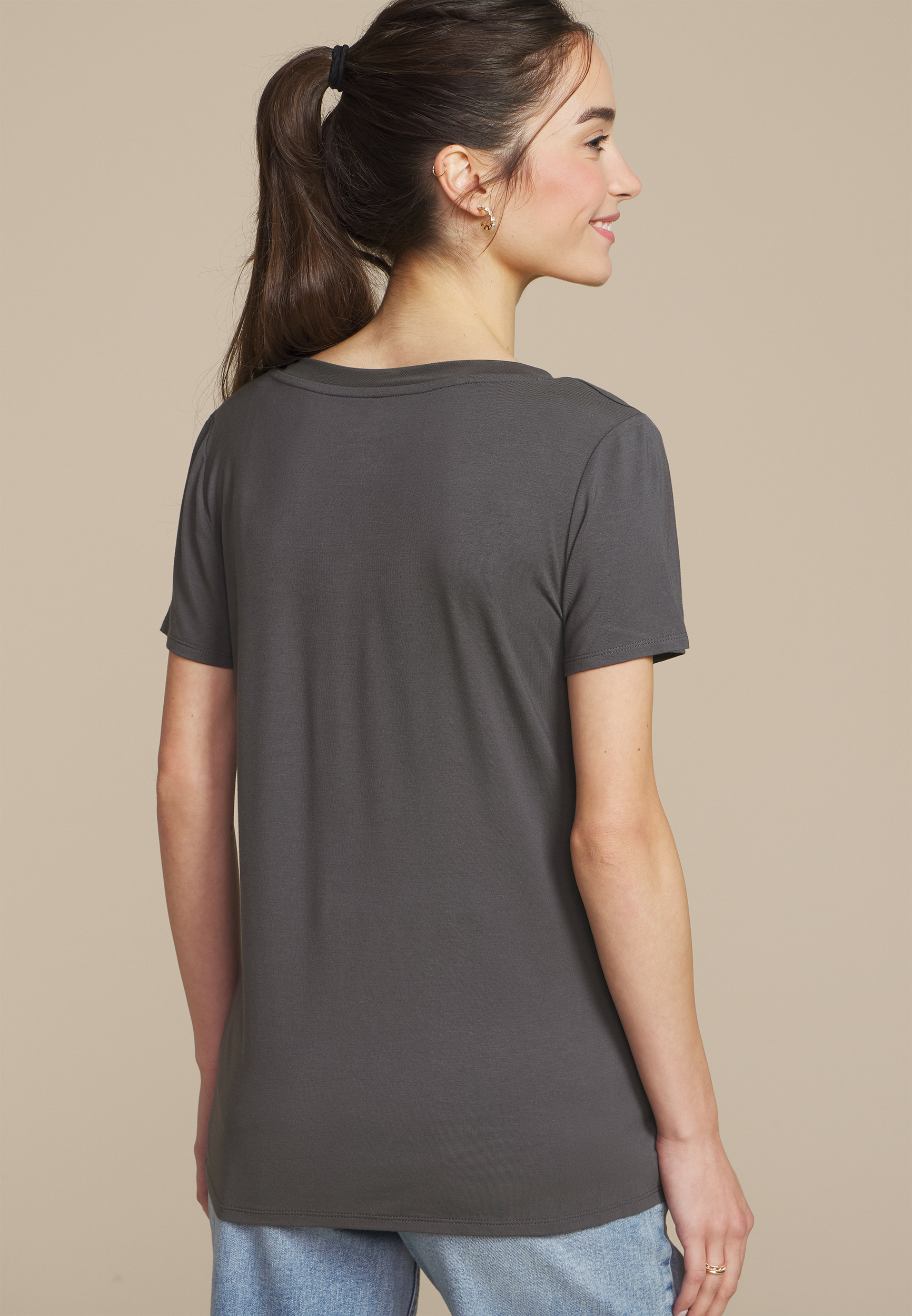 24/7 Mesh Trim V Neck Tee, C4033, large