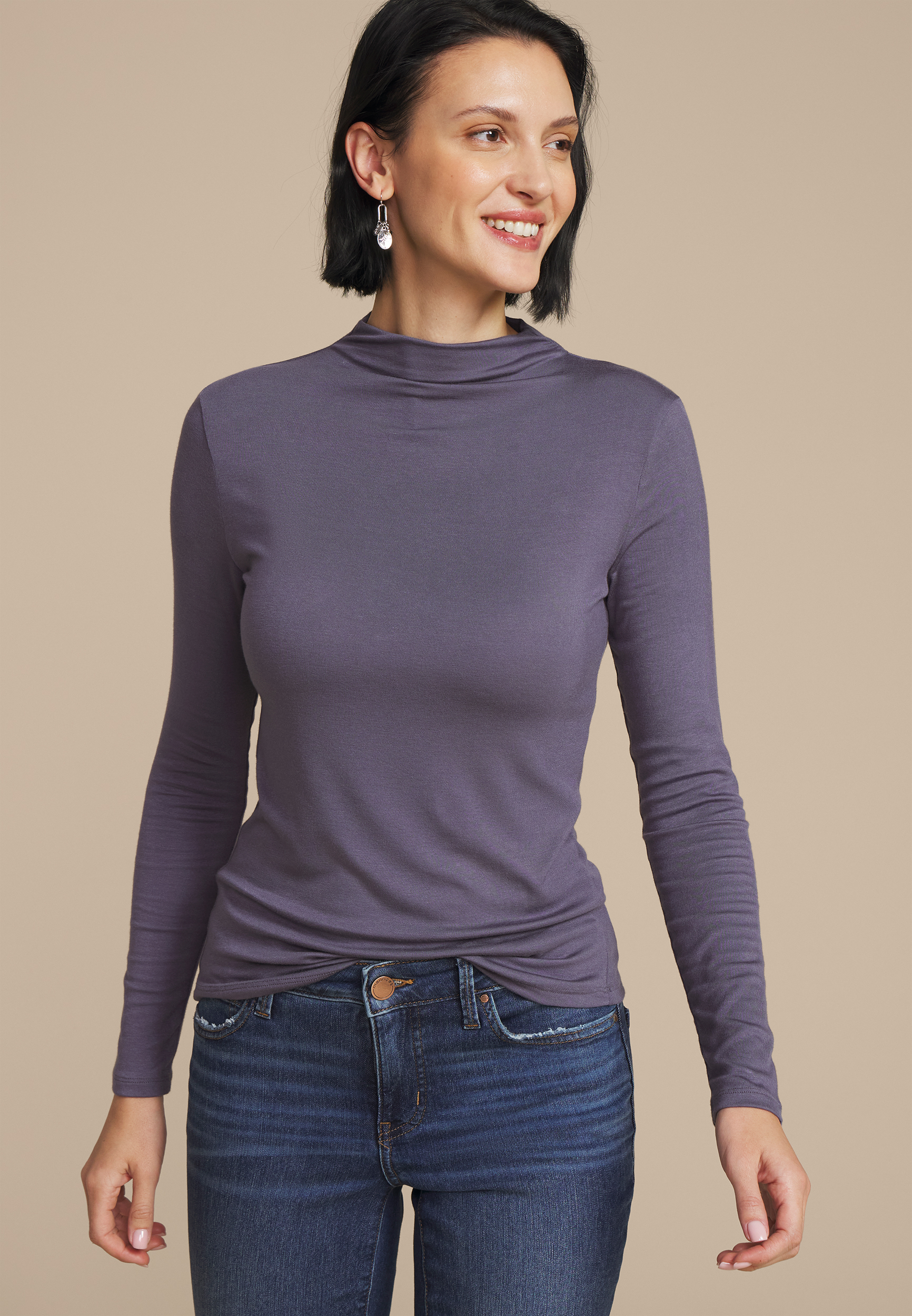 24/7 Mock Neck Long Sleeve Tee