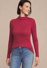 24/7 Mock Neck Long Sleeve Tee, C7428, small