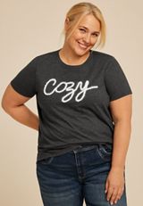 Plus Size Cozy Classic Fit Graphic Tee, C3806, small