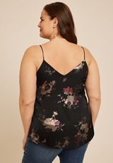 Plus Size Studio Y Metallic Floral V Neck Cami, C1524, small