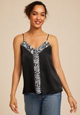 Studio Y Snake Print Trim Camisole, , small
