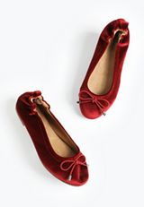 SuperCush Gwen Velvet Bow Scrunch Back Ballet Flat, , small