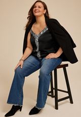 Plus Size Studio Y Snake Print Trim Camisole, C1756, small