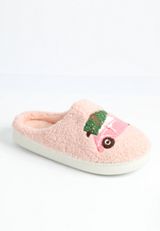 Holiday Sherpa Slippers, PINK, small