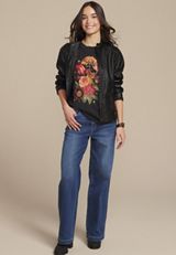 Floral Classic Fit Graphic Tee, C106, small