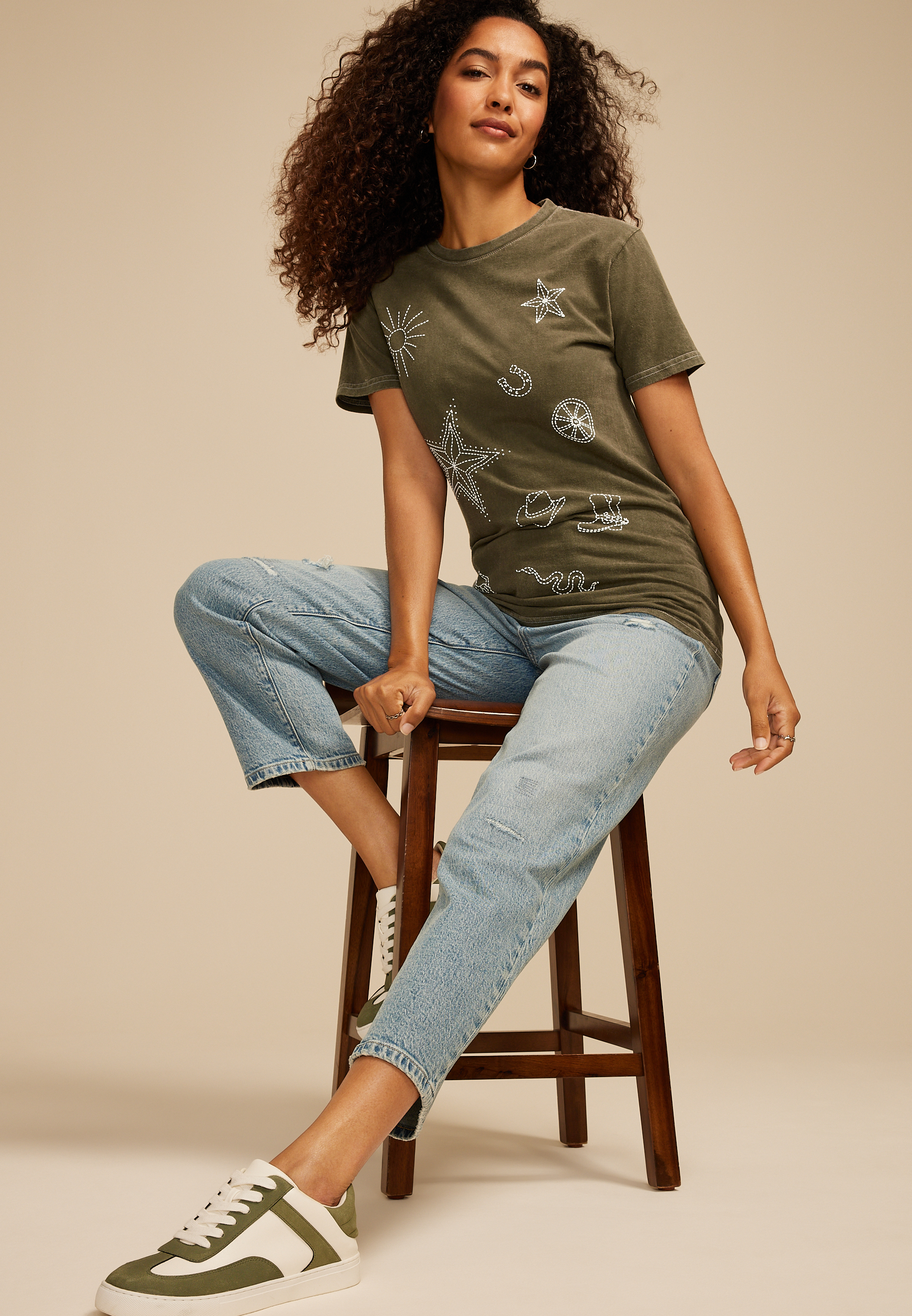 Stitched Country Icon Relaxed Graphic Tee, C9161, large