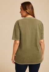 Plus Size Stitched Country Icon Relaxed Graphic Tee, OLIVE NIGHT, small