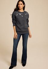 Studio Y Beaded Embellished Sweatshirt, C9764, small