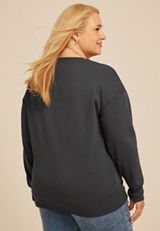 Plus Size Studio Y Beaded Embellished Sweatshirt, C9764, small