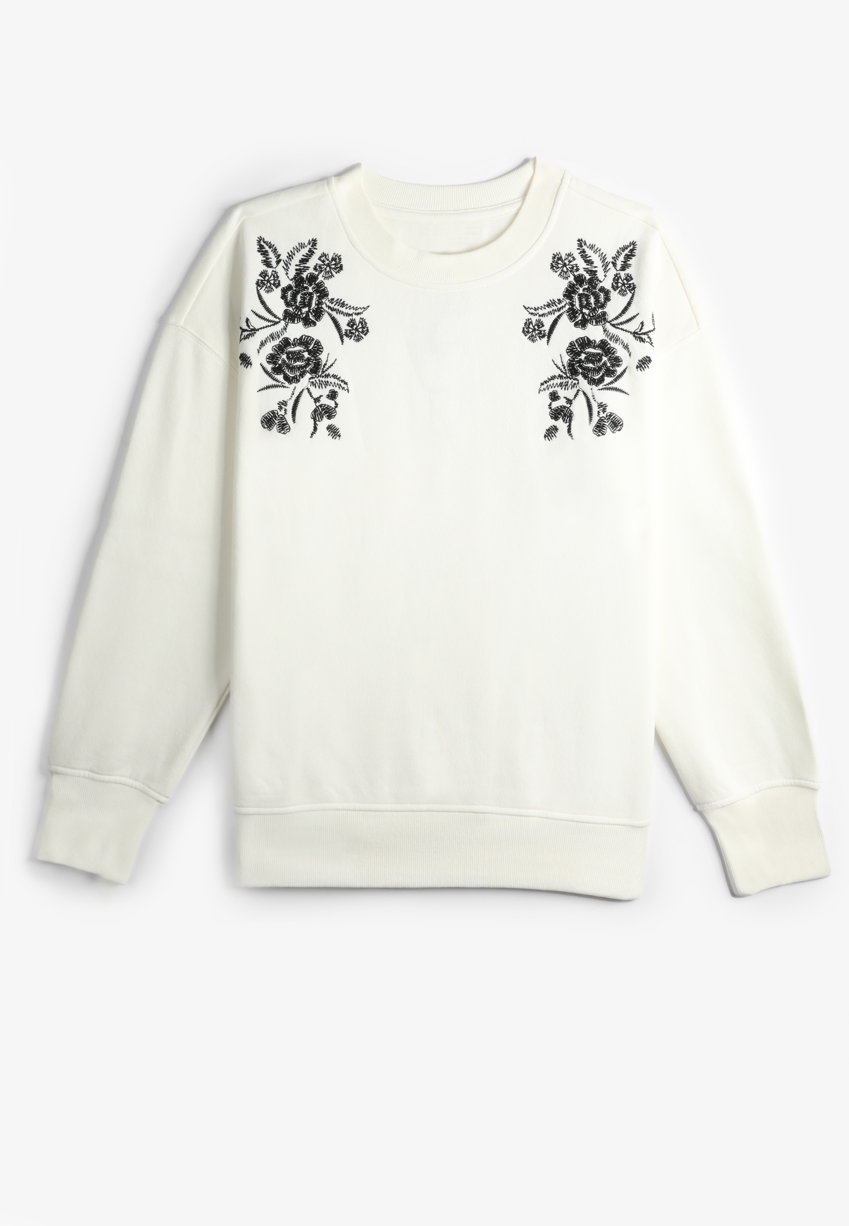 Studio Y Floral Embroidered Sweatshirt